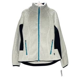 CABELA'S Sarasota Jacket Women Medium Eggshell Fleece Full Zip *Oversized* NWT